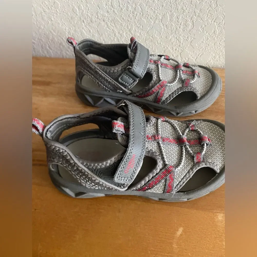 Pre-owned OshKosh B'gosh Vibrant Gray Kids Sandals Closed Toe Size 12 12T